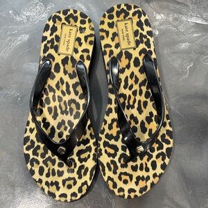Kate Spade Black and Tan Leopard Sandals